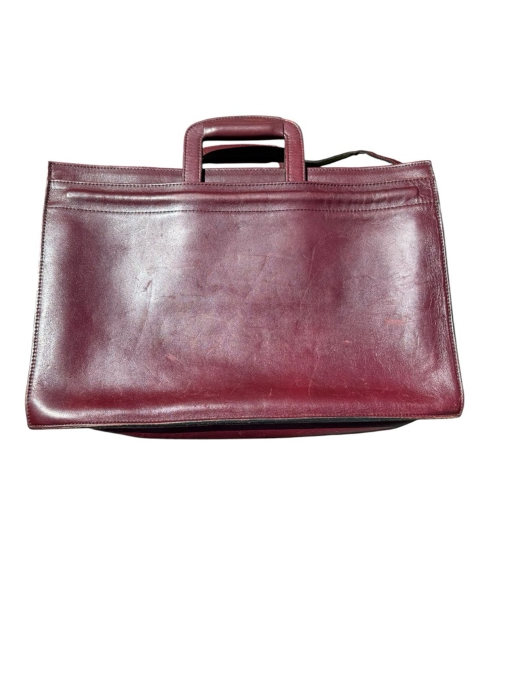 Leather Briefcase Shoulder Bag in Dark Brown - Picture 3 of 9